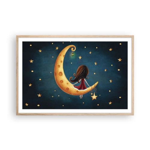 Plakat i ramme af lyst egetræ - Der var engang... - 91x61 cm
