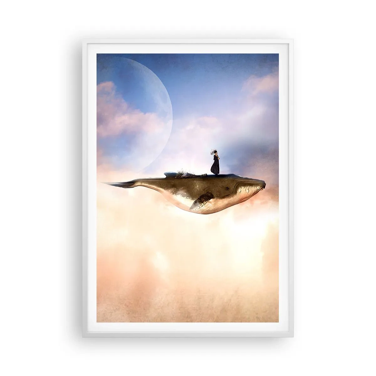 Plakat i hvid ramme - En surrealistisk rejse - 70x100 cm