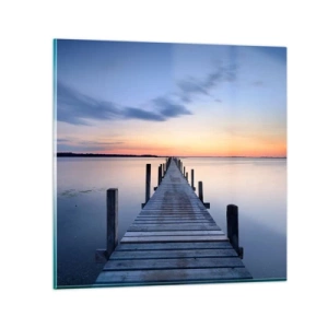 Billede på glas - Den rolige skumringstid - 70x70 cm