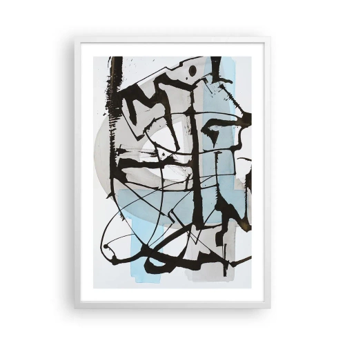 Plakat i hvid ramme - Ikke desto mindre blå - 50x70 cm