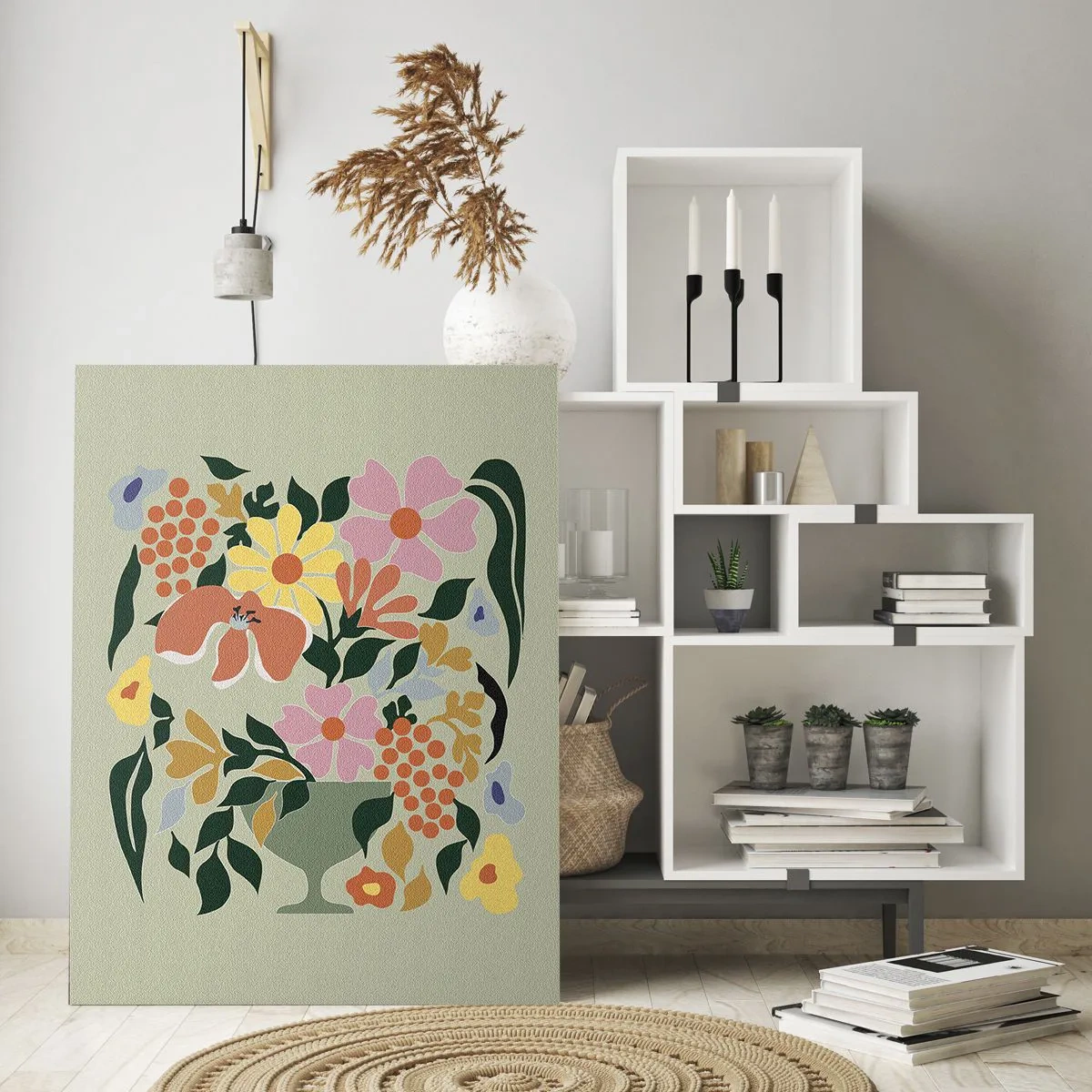 Billede på glas - En buket fuld af liv - 80x120 cm