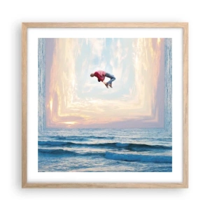 Plakat i ramme af lyst egetræ - Til en anden dimension - 50x50 cm