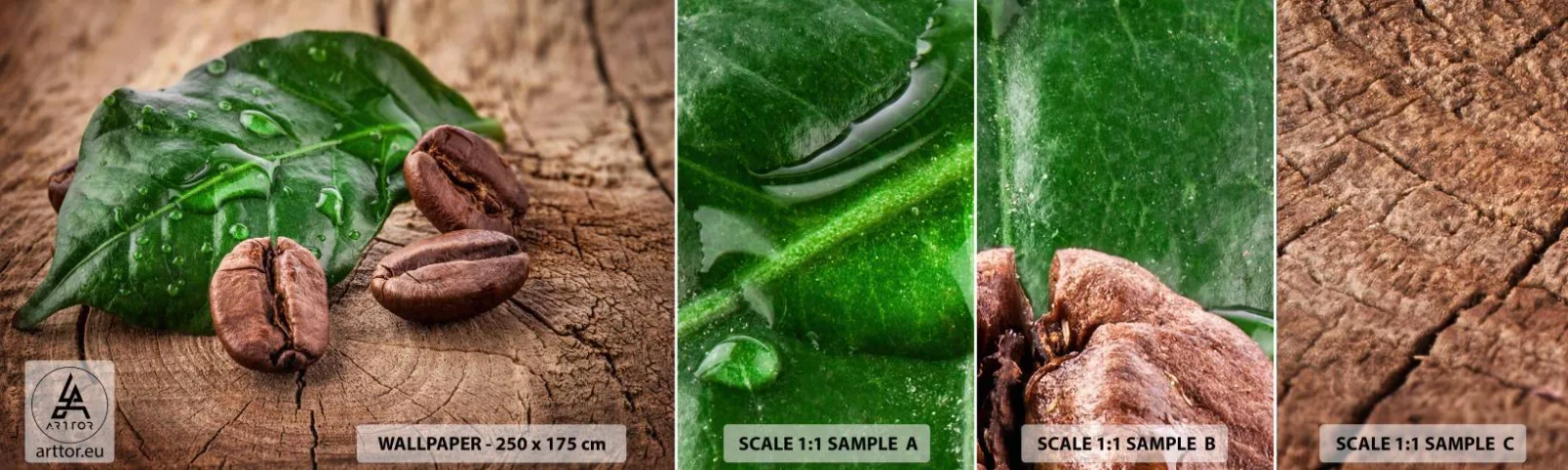 Fototapet Prøve Standard Eco - Den sandeste og sorteste - Gastronomi, Kaffe, Kaffebønne - 100x30 cm