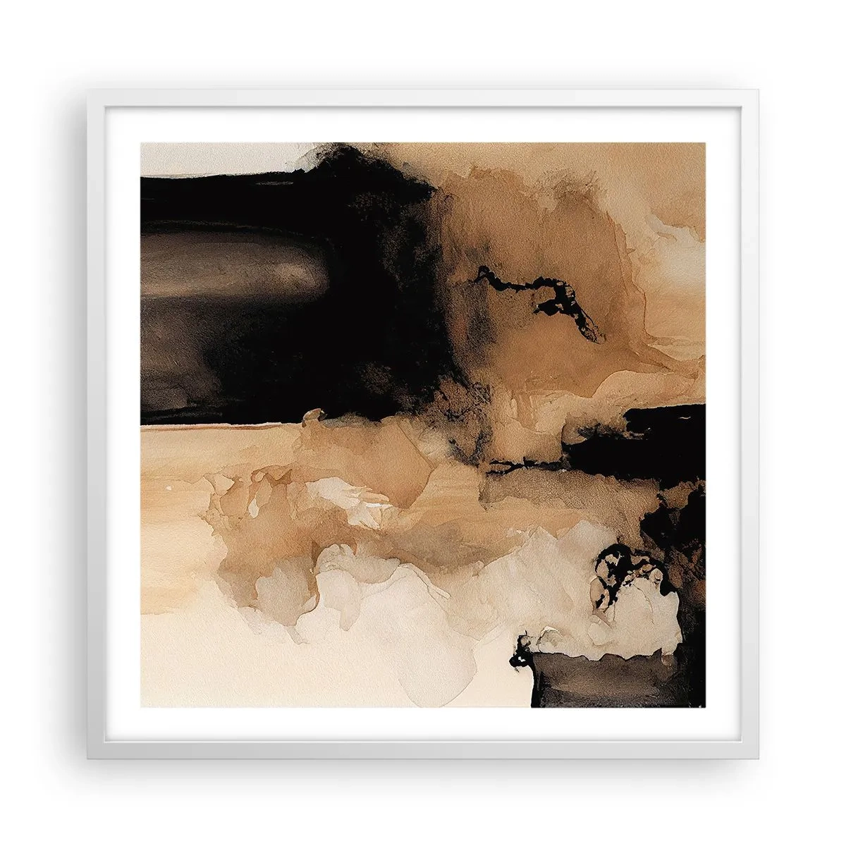Plakat i hvid ramme - En spændende abstraktion - 60x60 cm