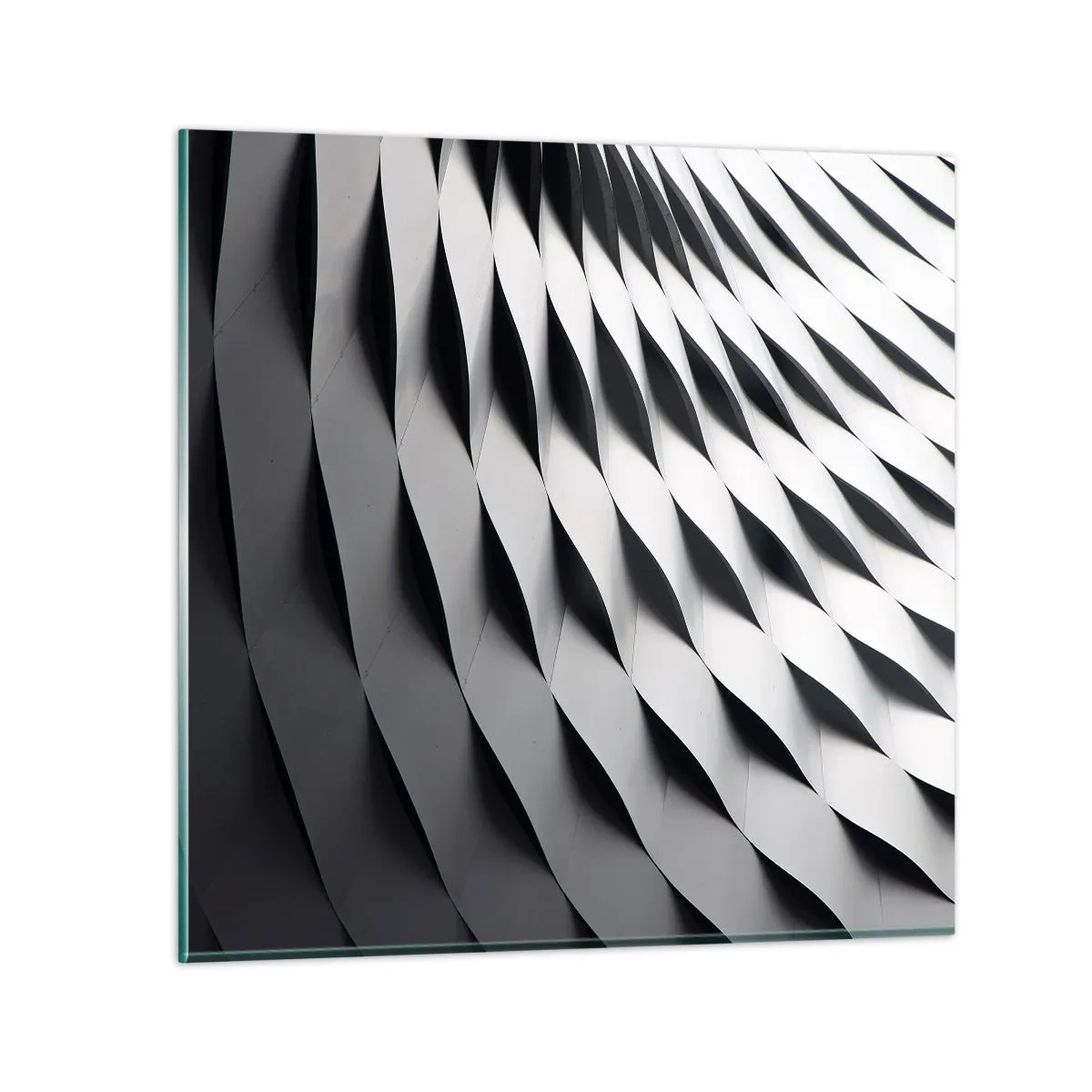 Billede på glas - På bølgernes overflade - 70x70 cm