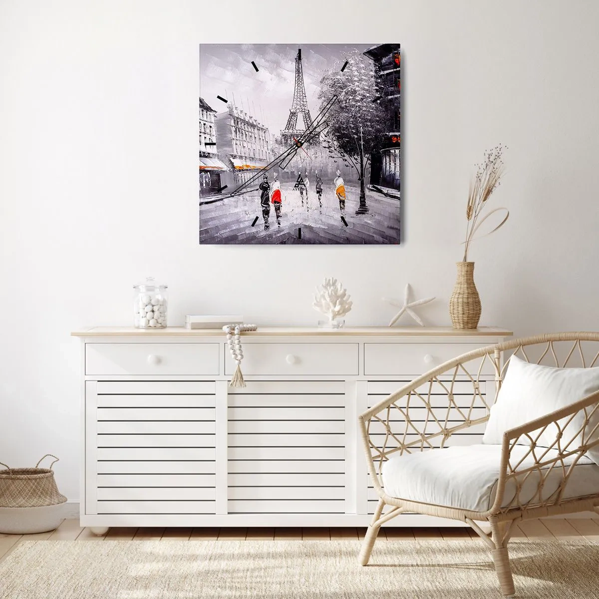 Vægur, Uret - En parisisk spadseretur - 30x30 cm