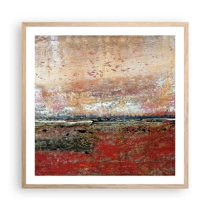 Plakat i ramme af lyst egetræ - Måske er det havet - 60x60 cm