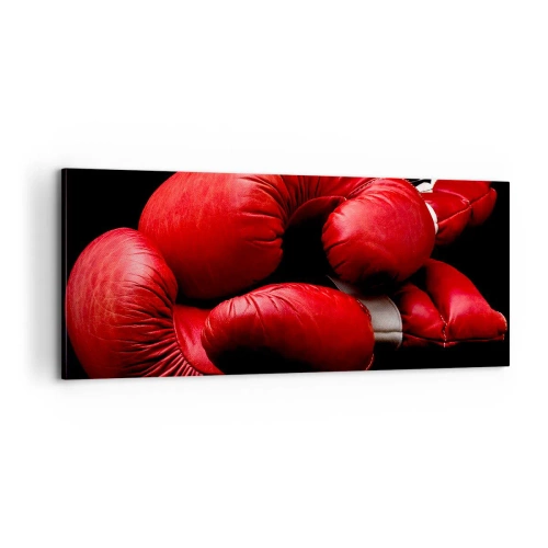 Lærredstryk - Billede på lærred - Kampens spænding bag os - 100x40 cm