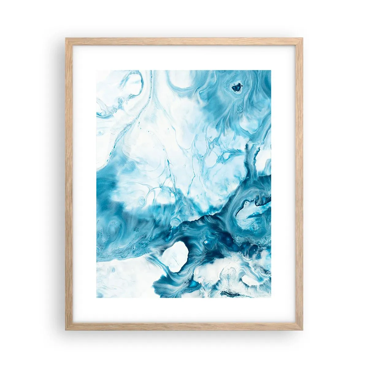 Plakat i ramme af lyst egetræ - Blå koncert - 40x50 cm