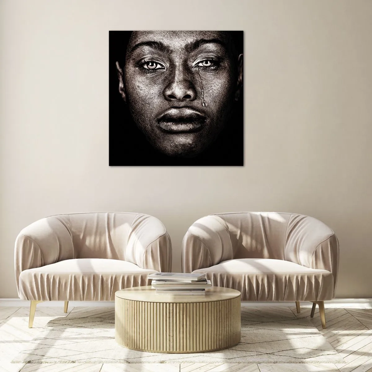 Billede på glas - Én tåre - 70x70 cm