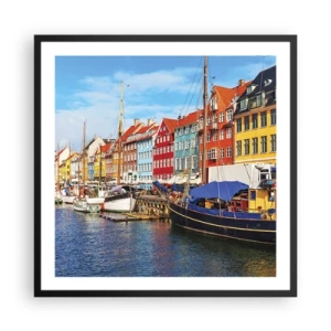 Plakat i sort ramme - Glædelig kaj - 60x60 cm