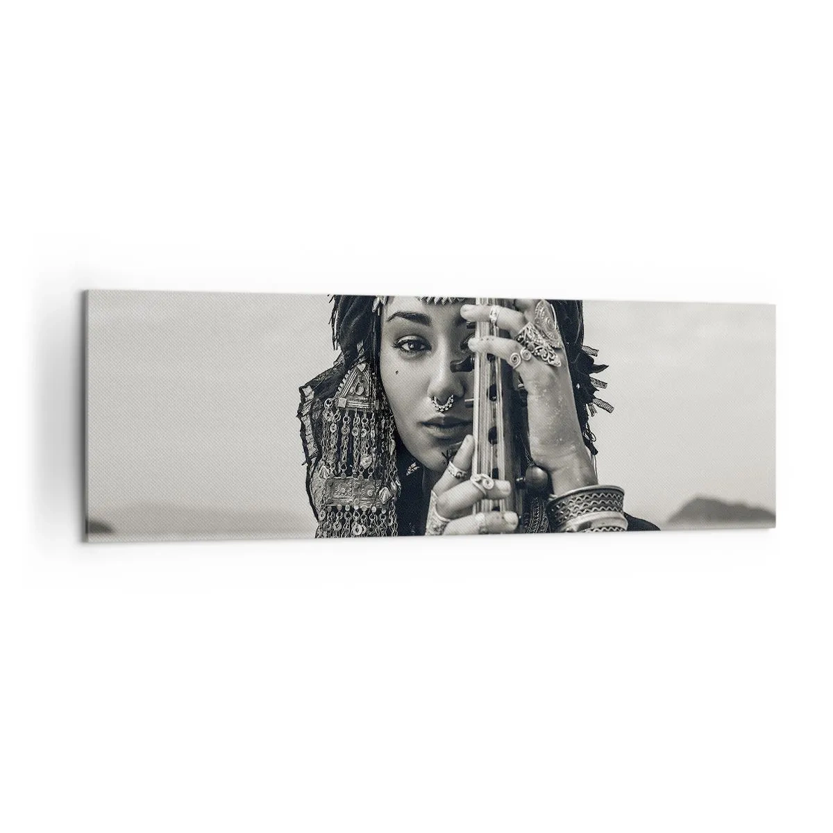 Lærredstryk - Billede på lærred - Selve den orientalske musik - 160x50 cm
