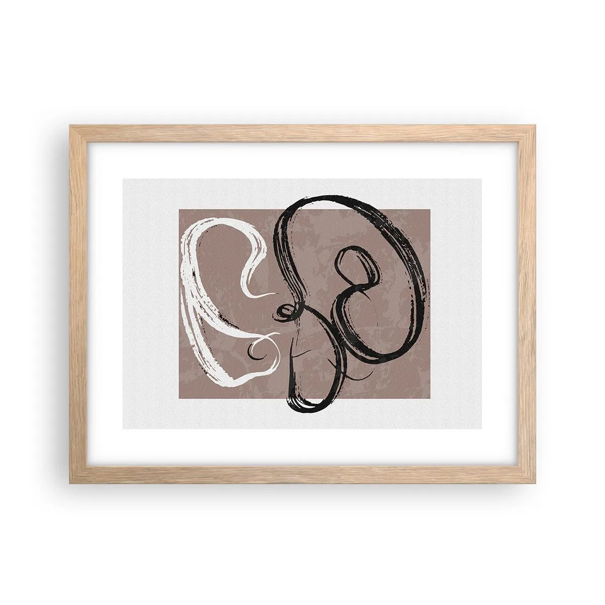 Plakat i ramme af lyst egetræ - Komposition - en søgen efter fuldstændighed - 40x30 cm