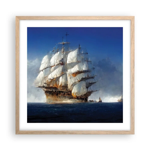 Plakat i ramme af lyst egetræ - Den store herlighed! - 50x50 cm