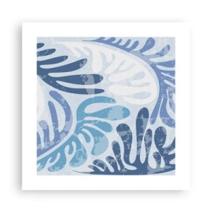 Plakat - Blå bregner - 40x40 cm