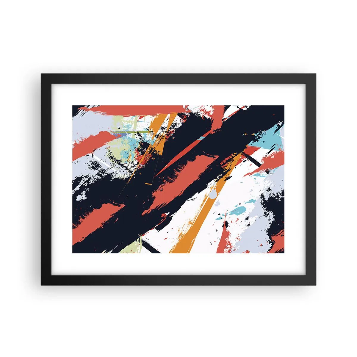 Plakat i sort ramme - Dynamisk sammensætning - 40x30 cm