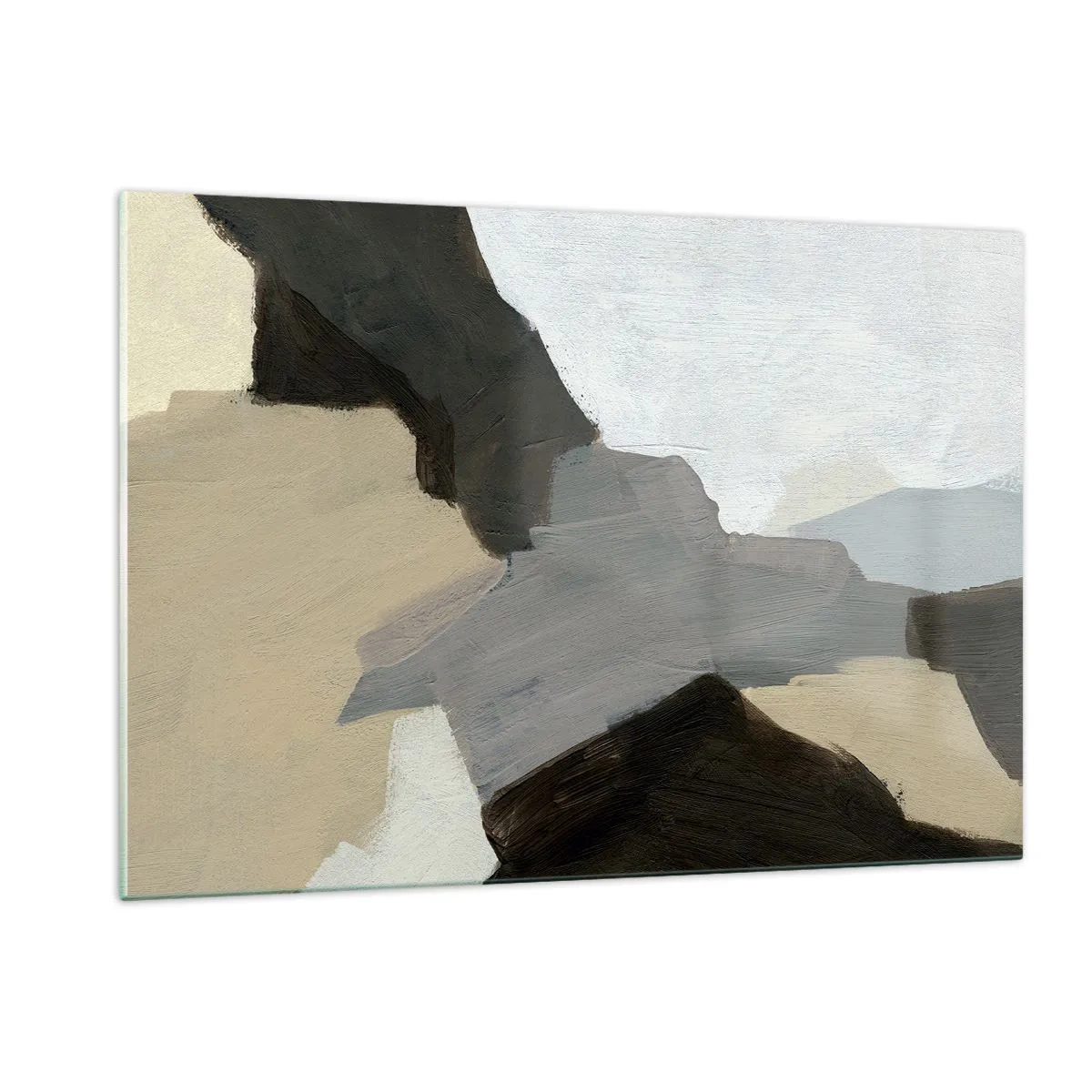 Billede på glas - Abstraktion: afsked med det grå - 120x80 cm