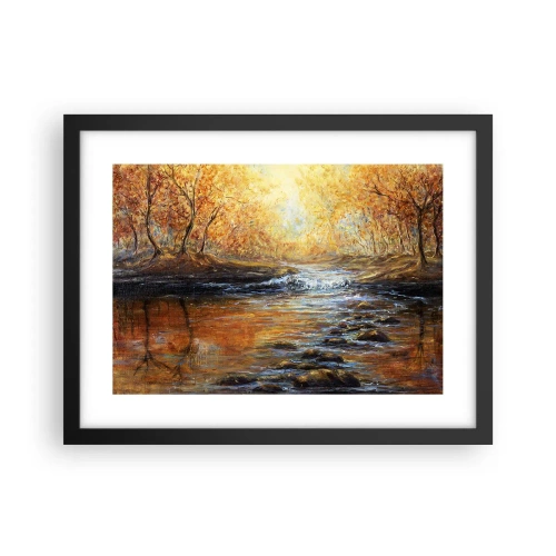 Plakat i sort ramme - Gylden strøm - 40x30 cm