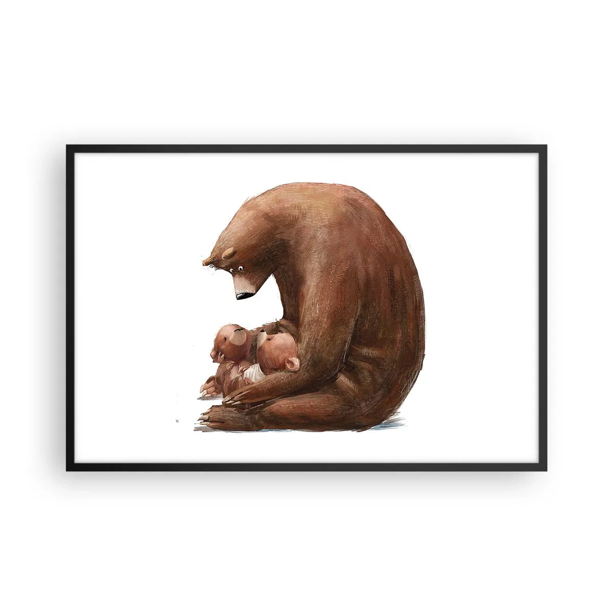 Plakat i sort ramme - Drøm sødt, børn - 91x61 cm