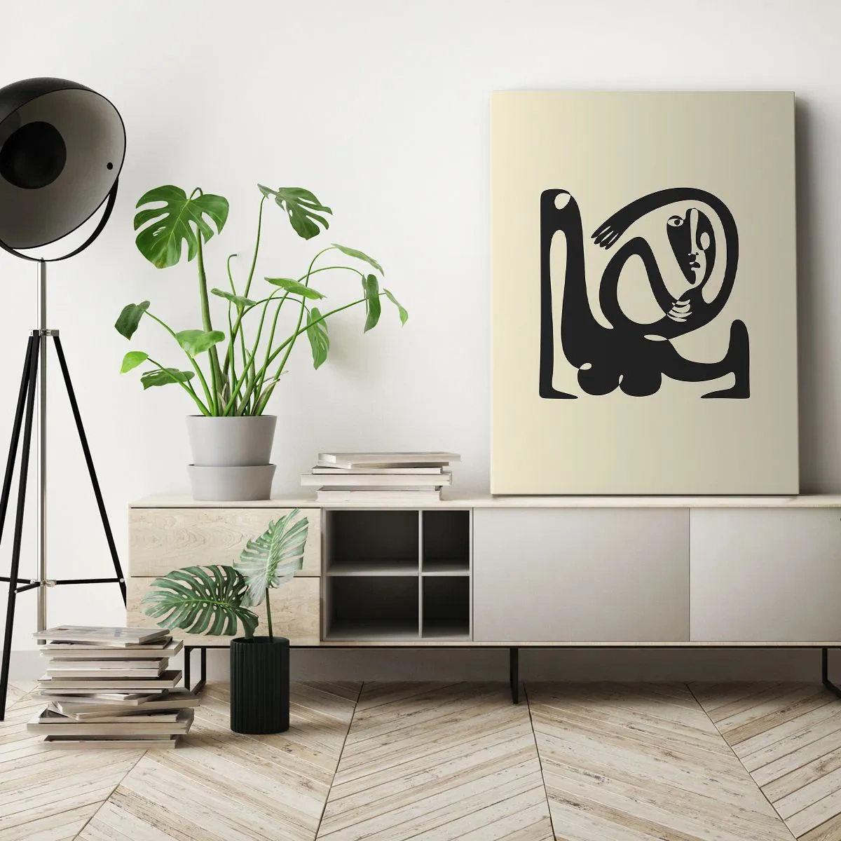 Lærredstryk - Billede på lærred - Næsten Picasso - 45x80 cm