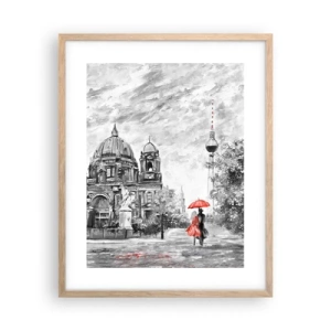 Plakat i ramme af lyst egetræ - Møde i Berlin - 40x50 cm