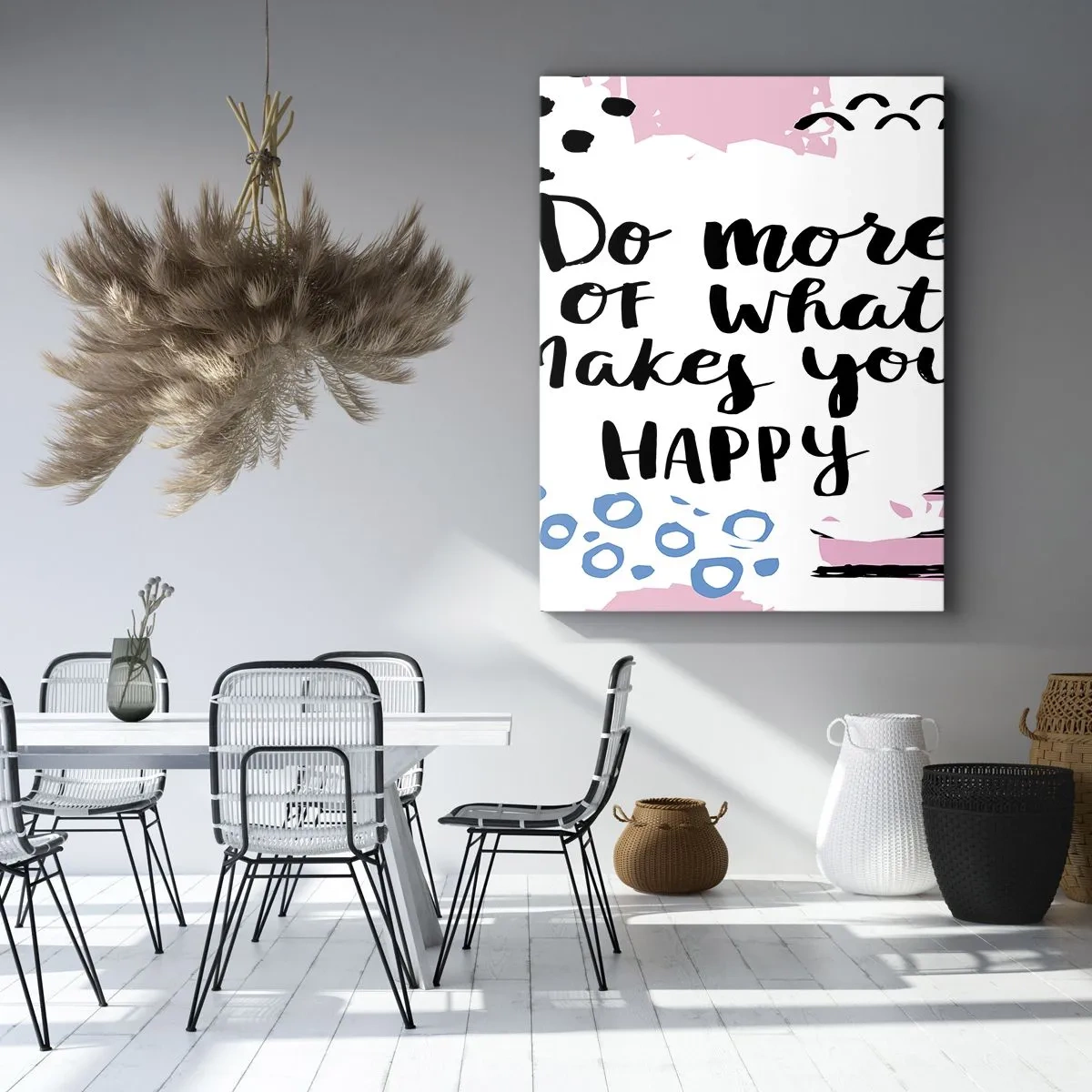 Lærredstryk - Billede på lærred - Hvordan man bliver lykkelig - 50x70 cm