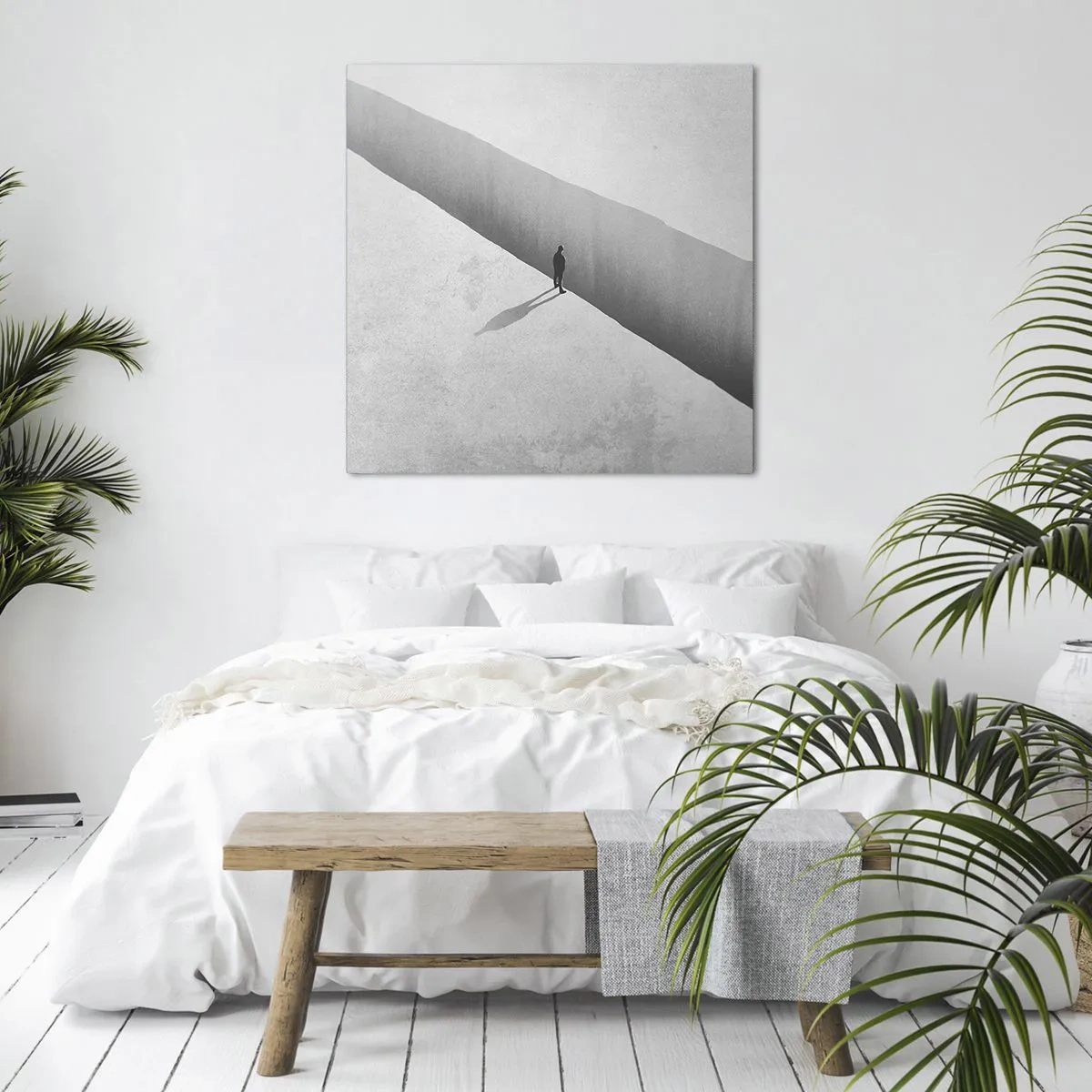 Lærredstryk - Billede på lærred - Lys destination - 40x40 cm