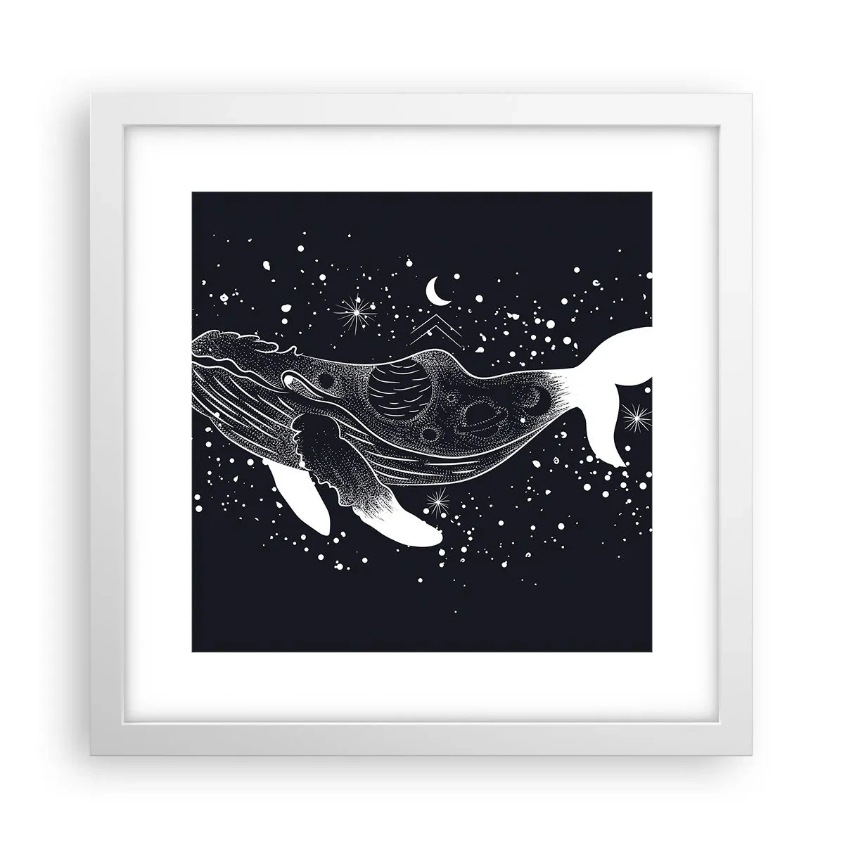Plakat i hvid ramme - I universets ocean - 30x30 cm