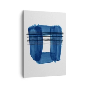 Lærredstryk - Billede på lærred - Blå-sort sammensætning - 50x70 cm