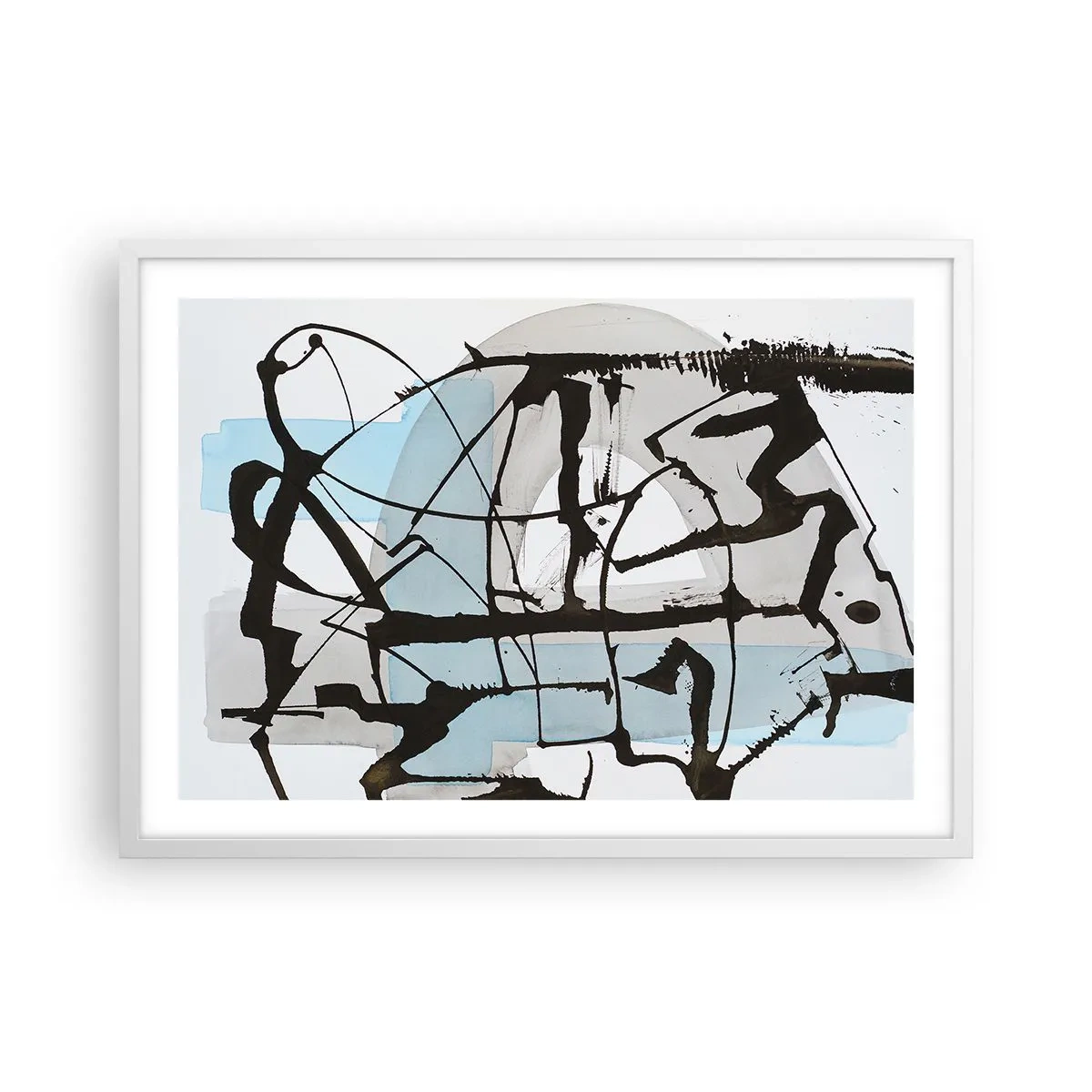 Plakat i hvid ramme - Ikke desto mindre blå - 70x50 cm