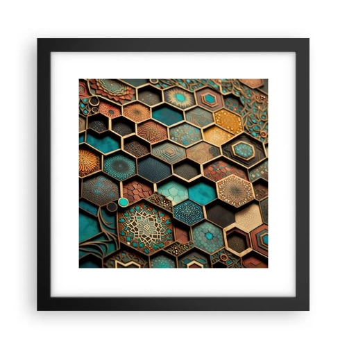 Plakat i sort ramme - Arabiske ornamenter - en variation - 30x30 cm