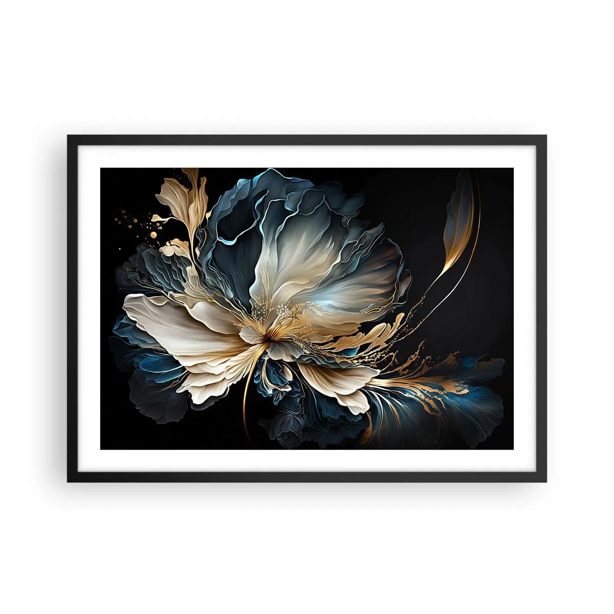 Plakat i sort ramme - Eventyrlig bregneblomst - 70x50 cm