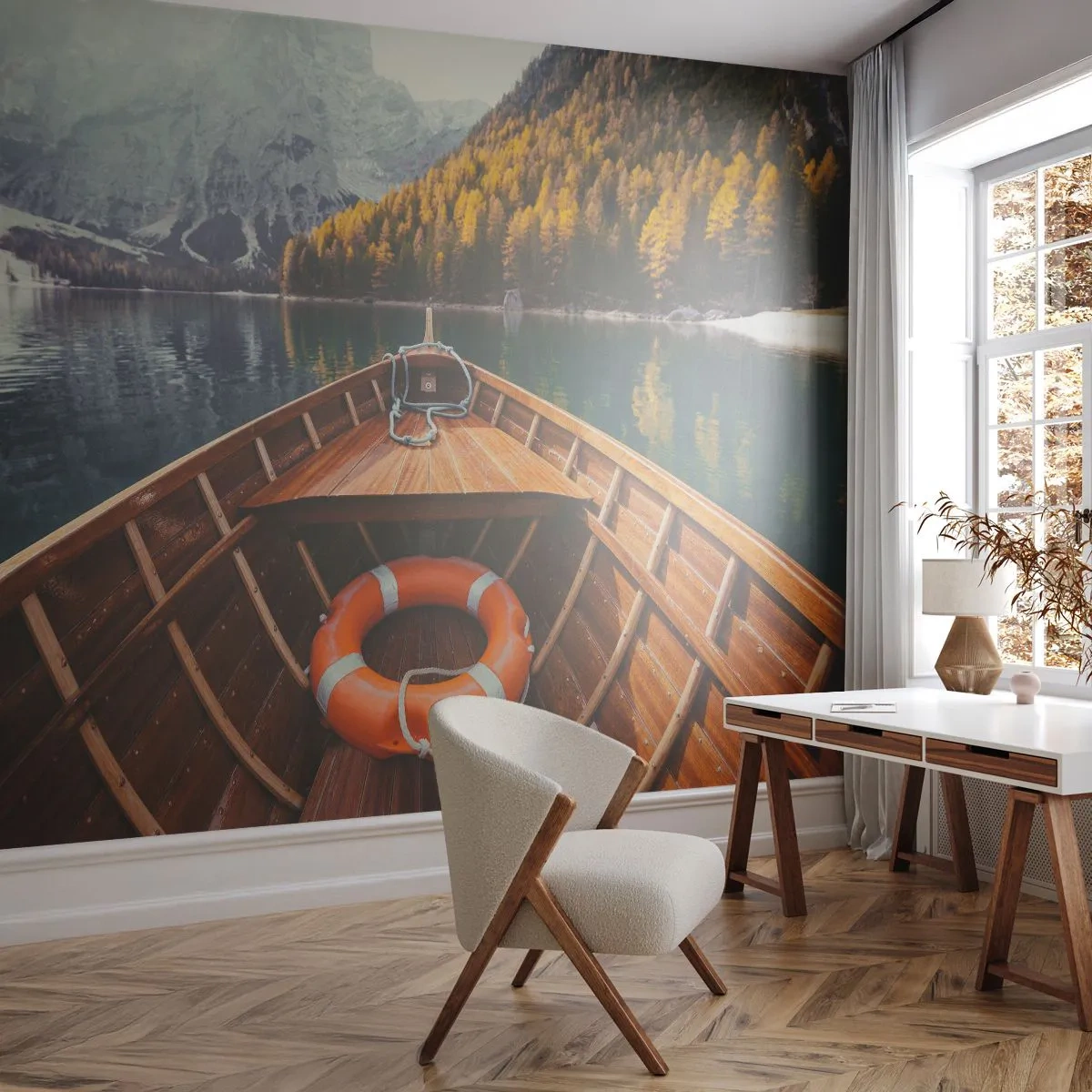 Fototapet Premium Sand - Bjergtur - Landskab, Bjerge, Alperne - 100x70 cm
