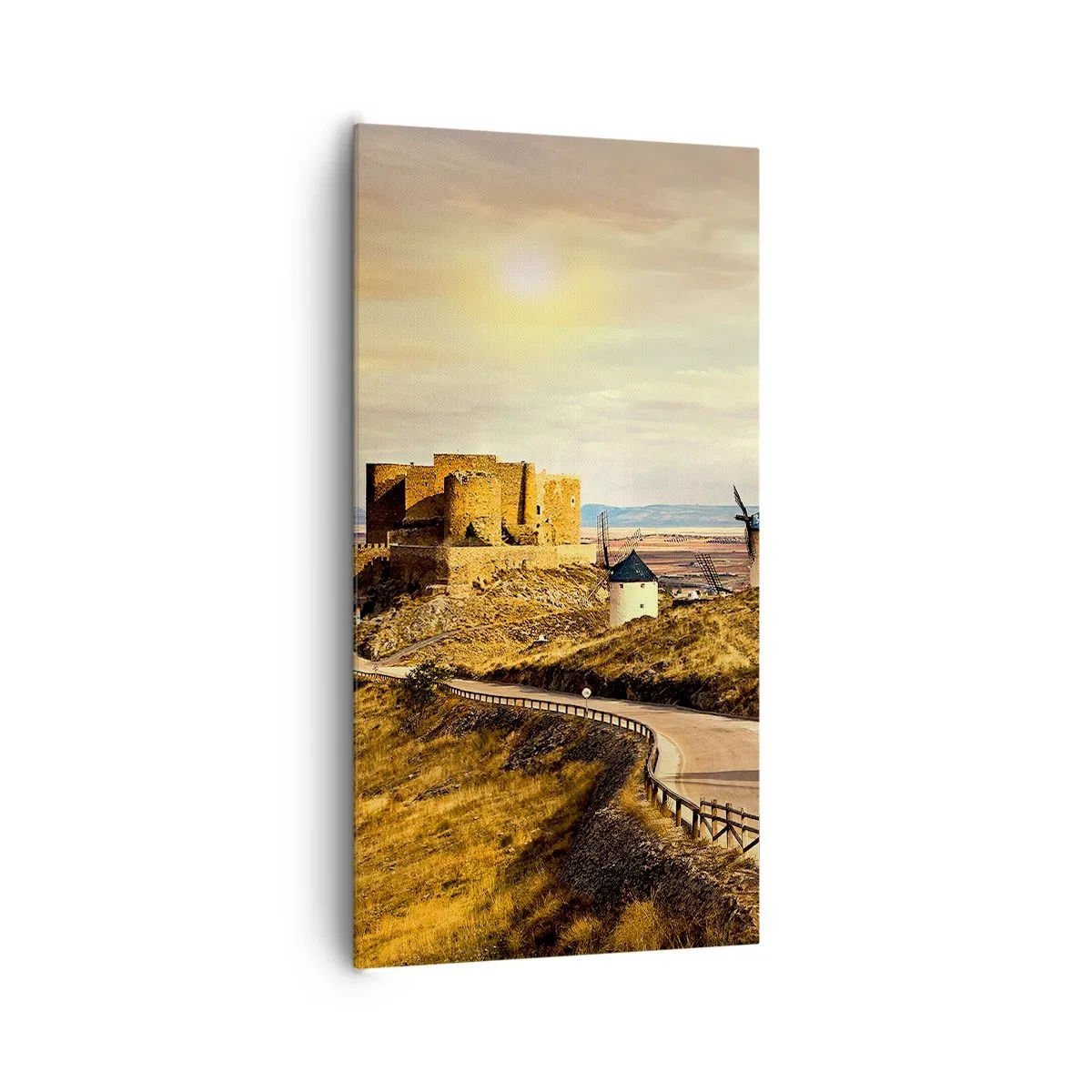 Lærredstryk - Billede på lærred - Don Quixote er ved at dukke op - 65x120 cm