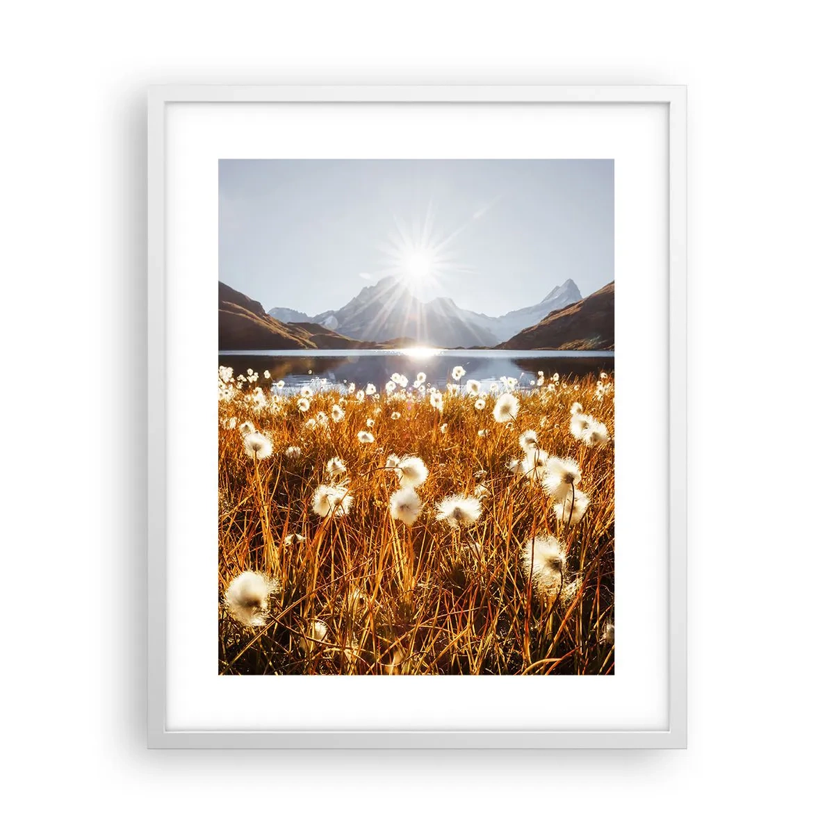 Plakat i hvid ramme - Hårdhed af sten, blødhed af græs - 40x50 cm