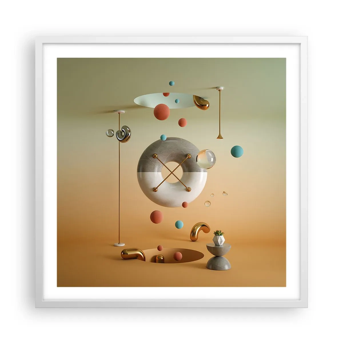 Plakat i hvid ramme - Alt kan ske - 60x60 cm