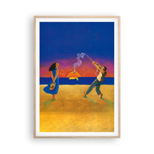 Plakat i ramme af lyst egetræ - Mere end en stjerne fra himlen - 70x100 cm