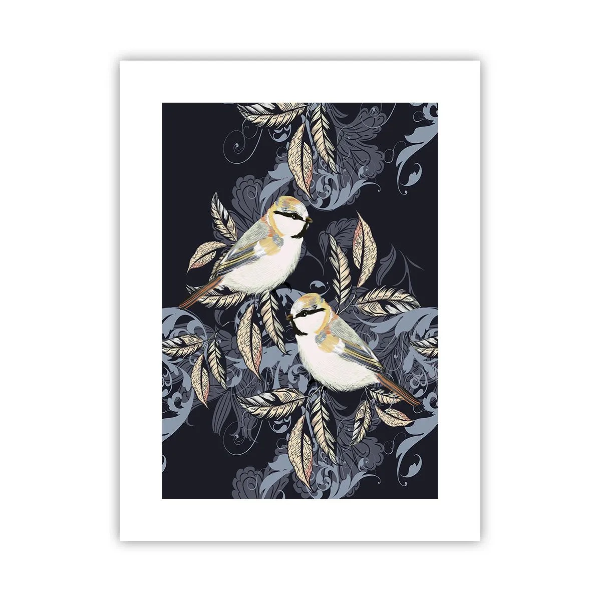 Plakat - Gul-blå espalier - 30x40 cm