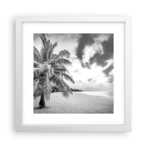 Plakat i hvid ramme - Når du længes efter ensomhed.... - 30x30 cm
