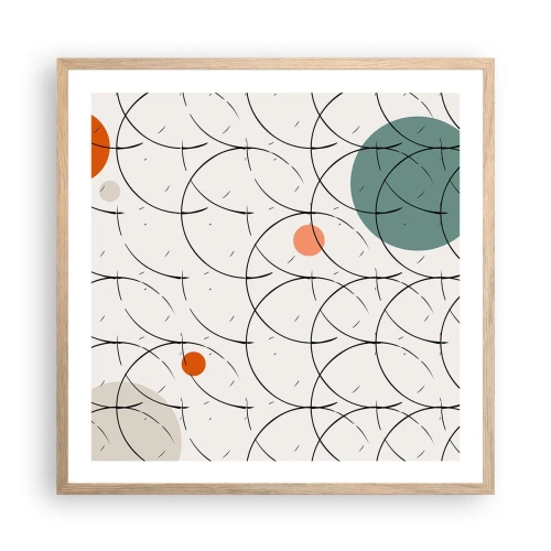 Plakat i ramme af lyst egetræ - I popkunstens ånd - 60x60 cm