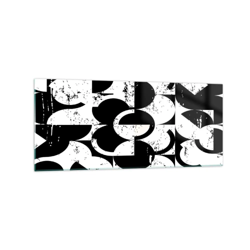 Billede på glas - Hvid er hvid og sort er sort - 120x50 cm