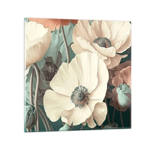 Billede på glas - Valmuernes hvisken - 40x40 cm