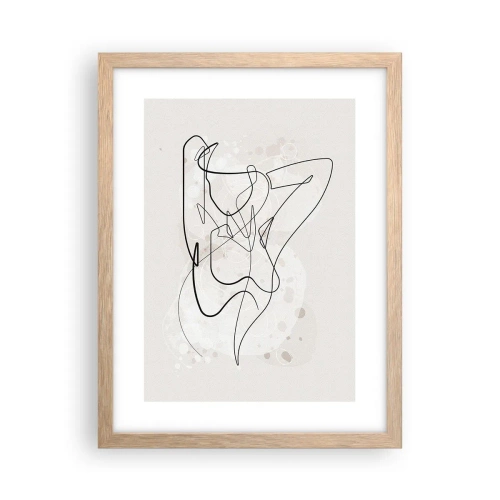 Plakat i ramme af lyst egetræ - Forførelsens kunst - 30x40 cm