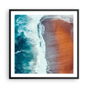 Plakat i sort ramme - Et strejf af havet - 60x60 cm