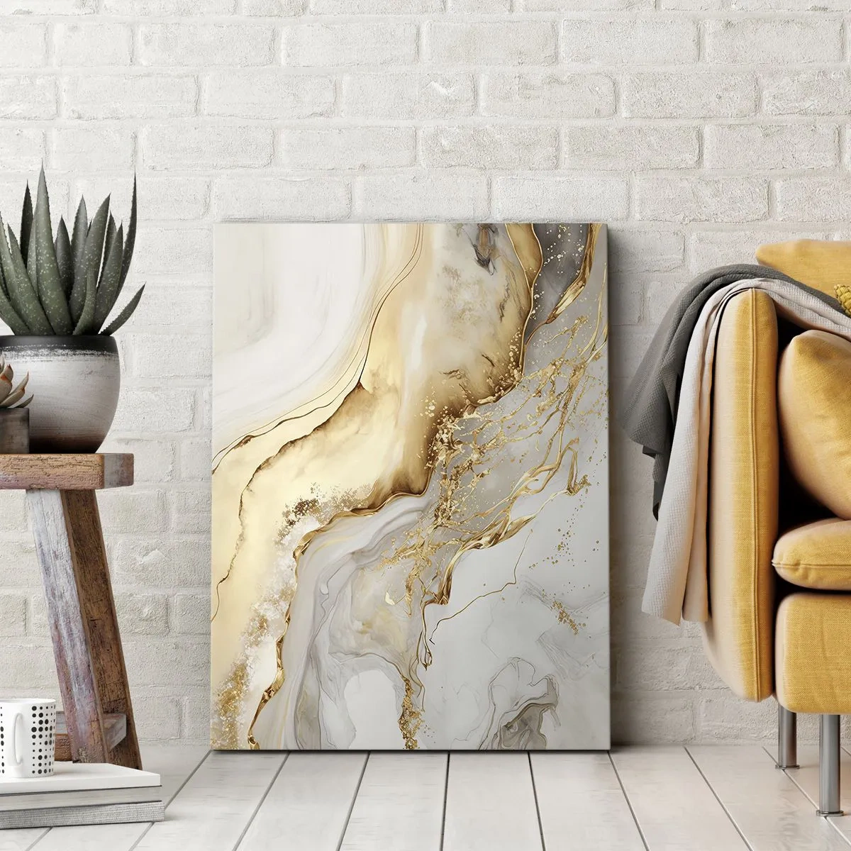 Lærredstryk - Billede på lærred - Abstraktion: skønhed og godhed - 65x120 cm