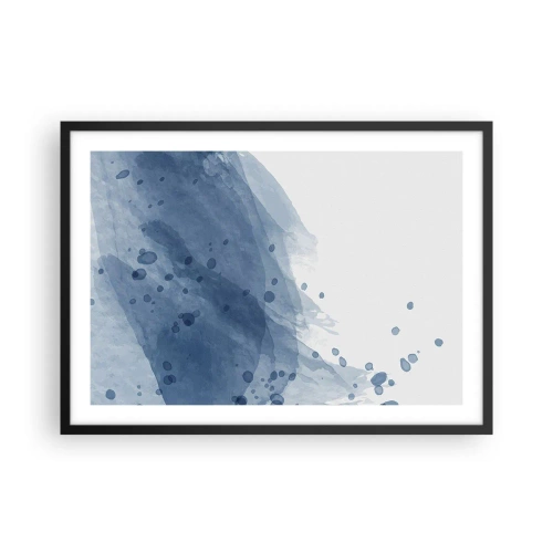 Plakat i sort ramme - Blå tyl - 70x50 cm