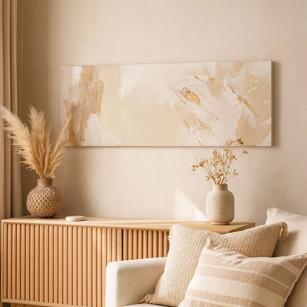 Lærredstryk - Billede på lærred - Pastelkomposition - 100x40 cm