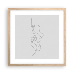 Plakat i ramme af lyst egetræ - Gløderne af glubende begær - 40x40 cm