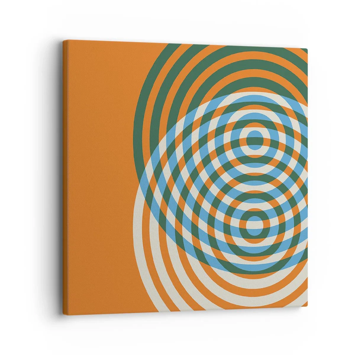 Lærredstryk - Billede på lærred - Abstrakt cirkulær variation - 30x30 cm