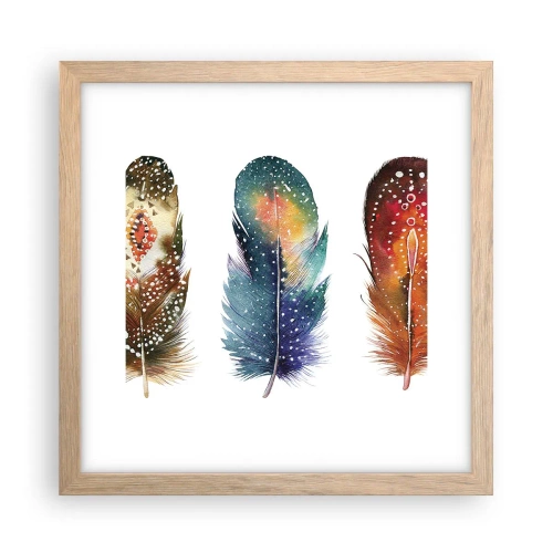 Plakat i ramme af lyst egetræ - Ritualer, ordinancer, mysterier - 30x30 cm
